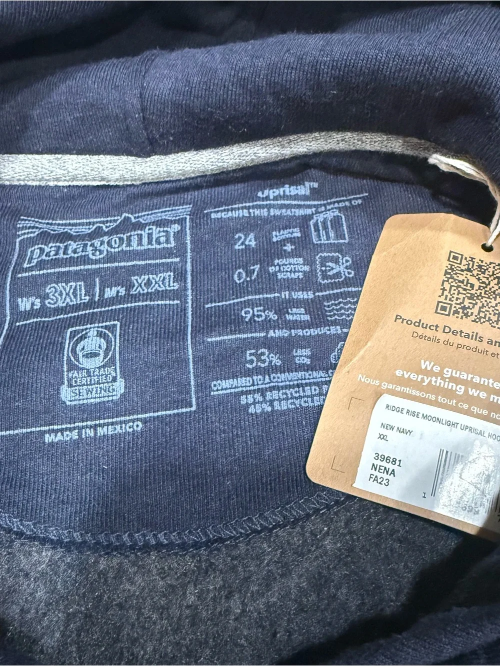 Patagonia Uprisal Navy Graphic Logo Hoodie Men’s XXL